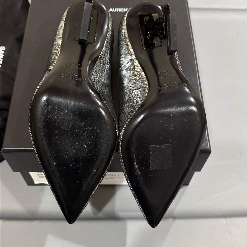 Saint Laurent color  Silver Heels size 36 1/2 - Picture 7 of 8